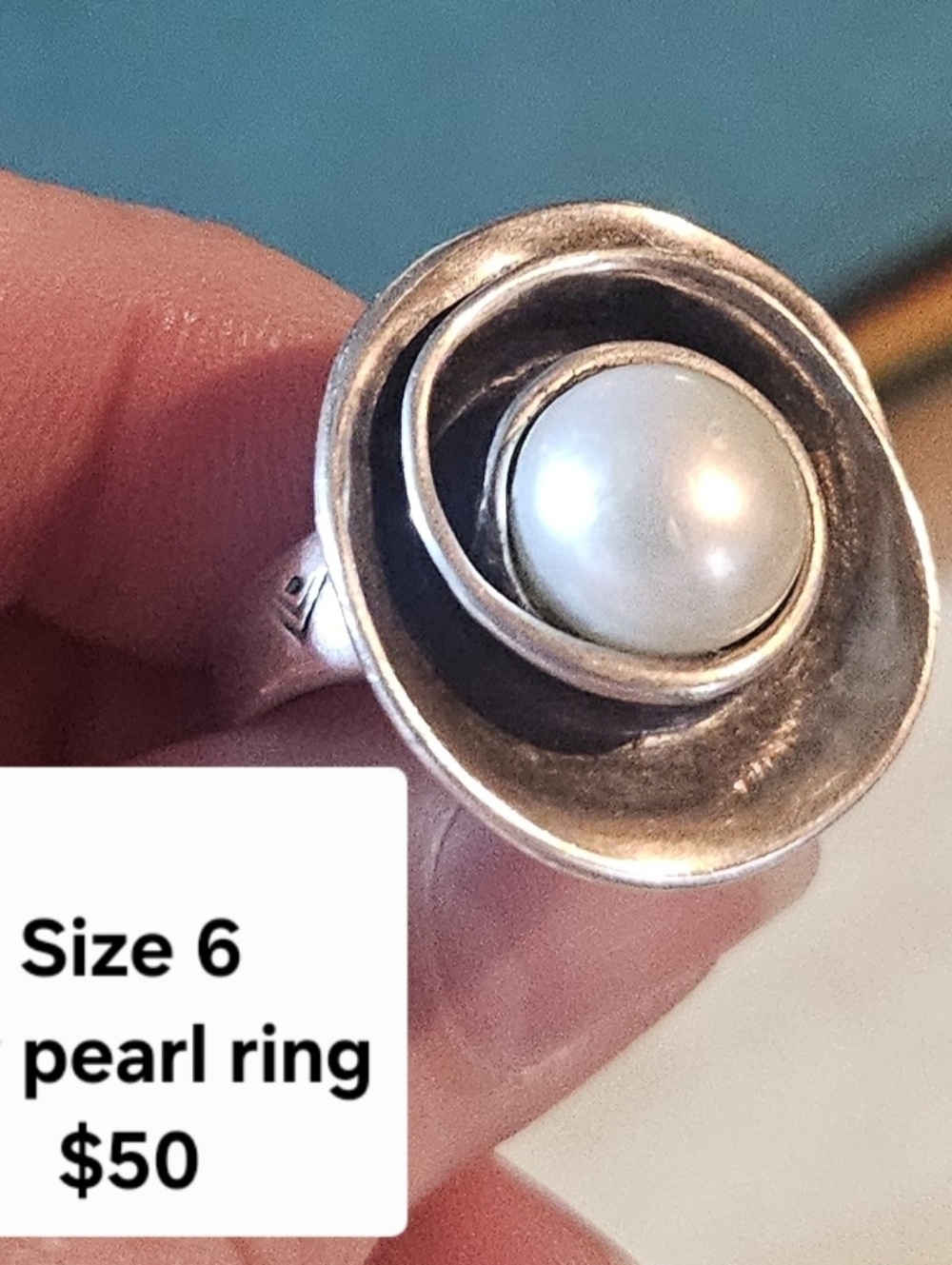 Silpada Sterling Silver Pearl Ring - White Pearl